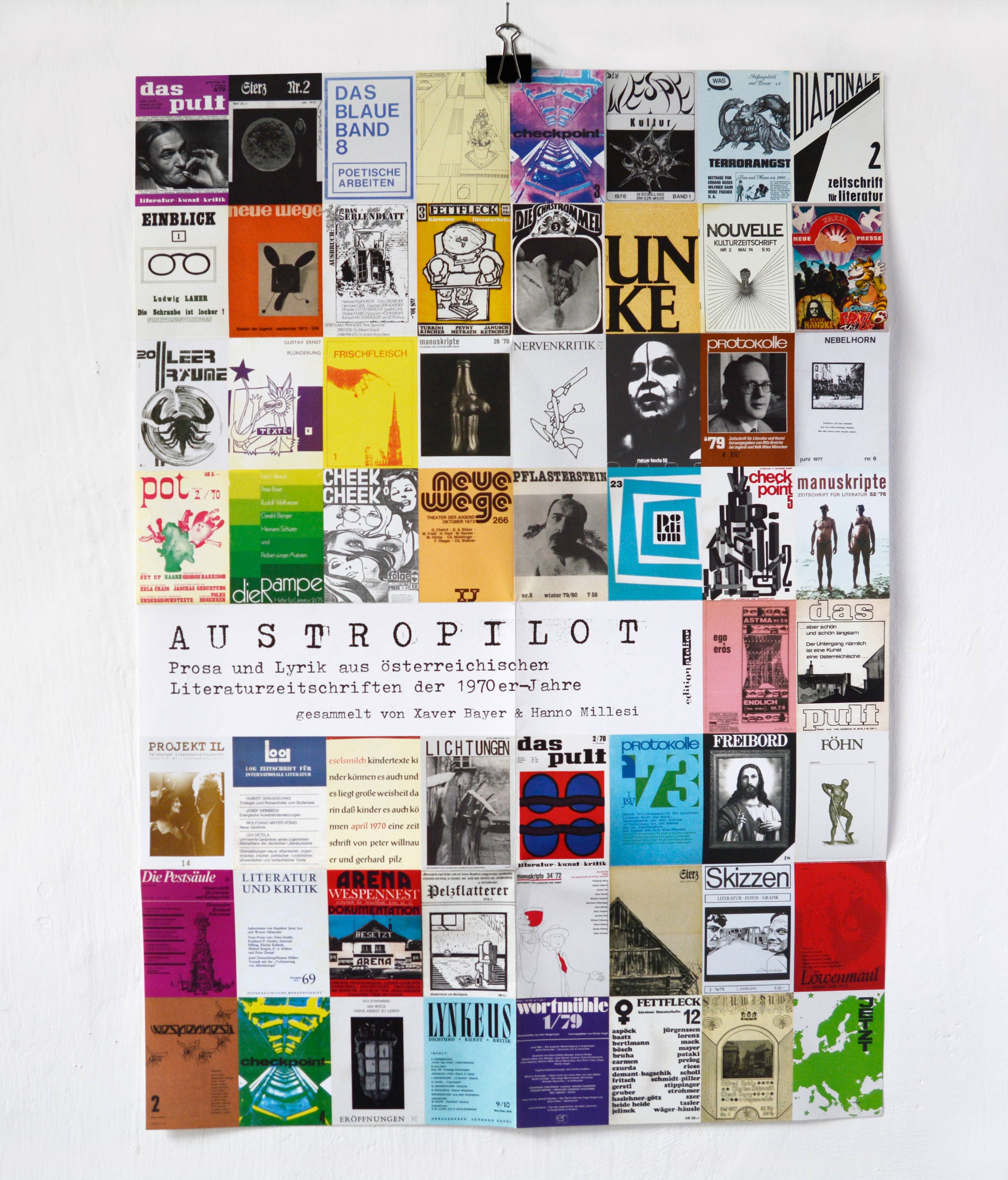 Poster showing a mosaic of old literary magazine covers.