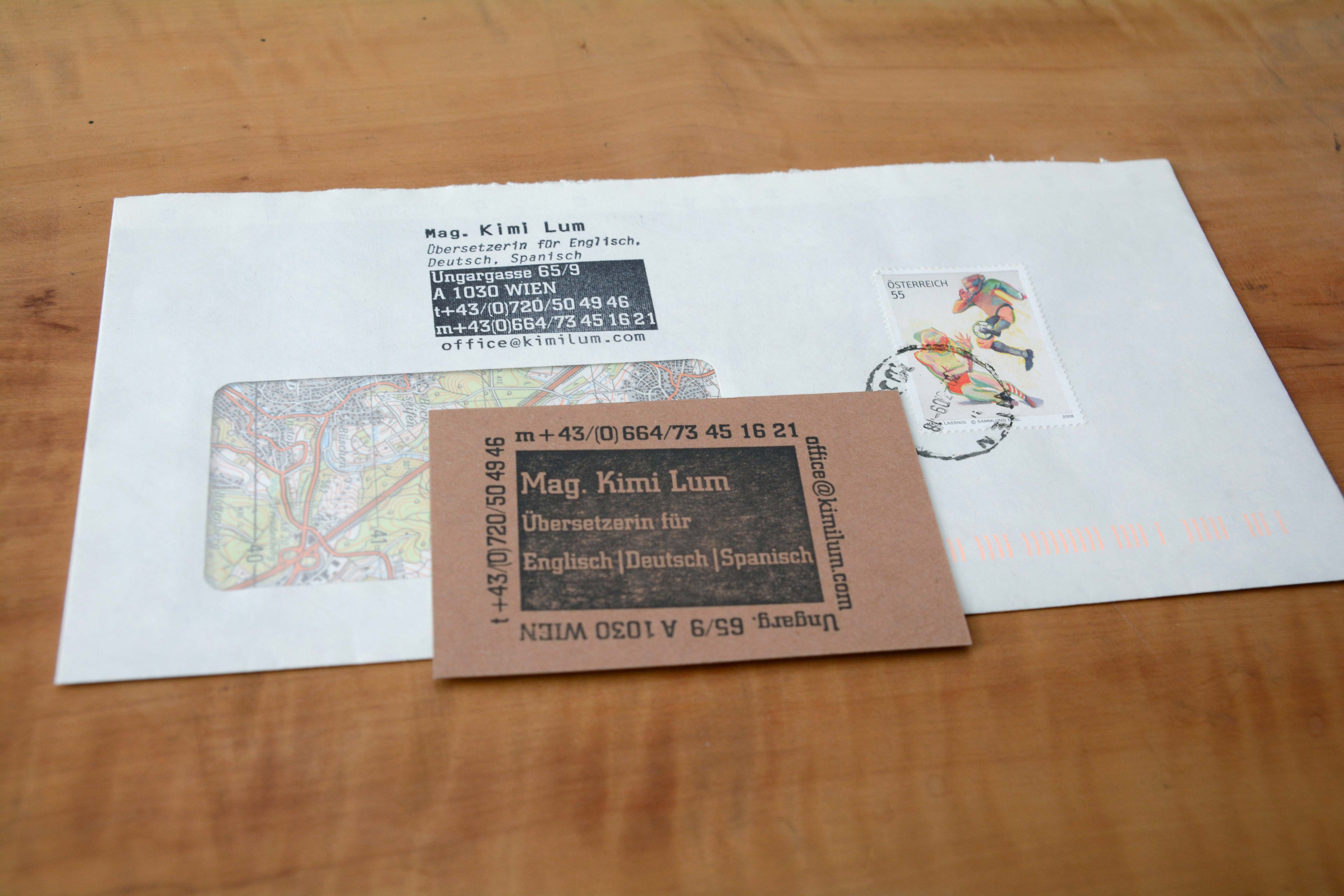 Card and envelope with stamp.