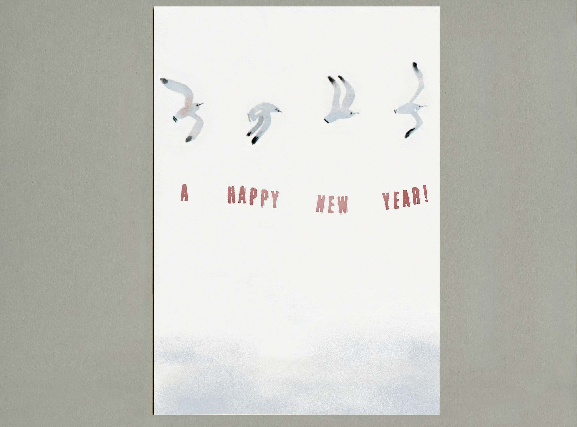 Aquarell Illustration. Movements of flying bird with sentence underneath.