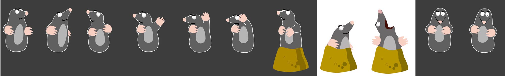 Character of mole in motion sequences.