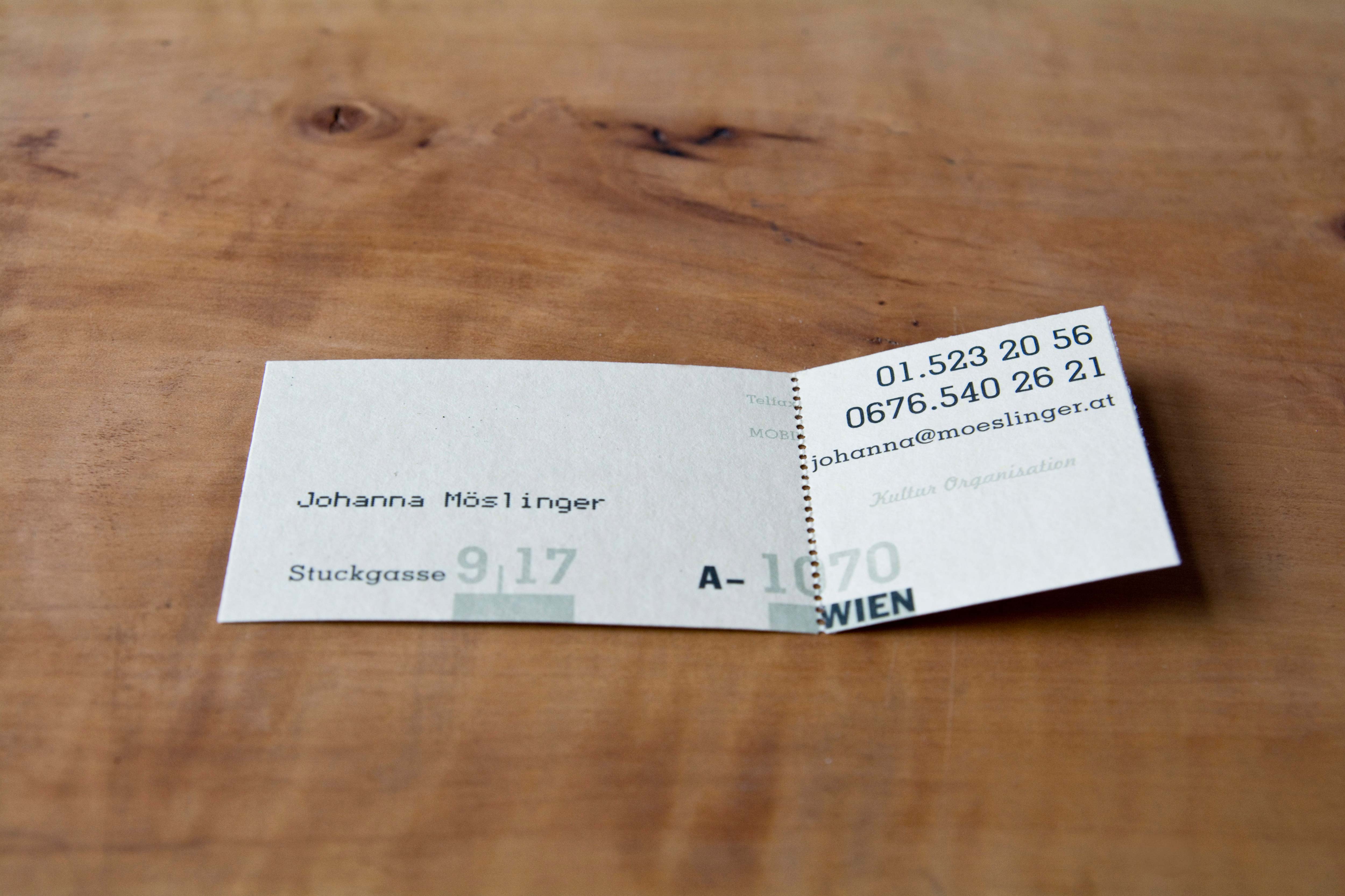 Card with perforation. Resembles place card.
