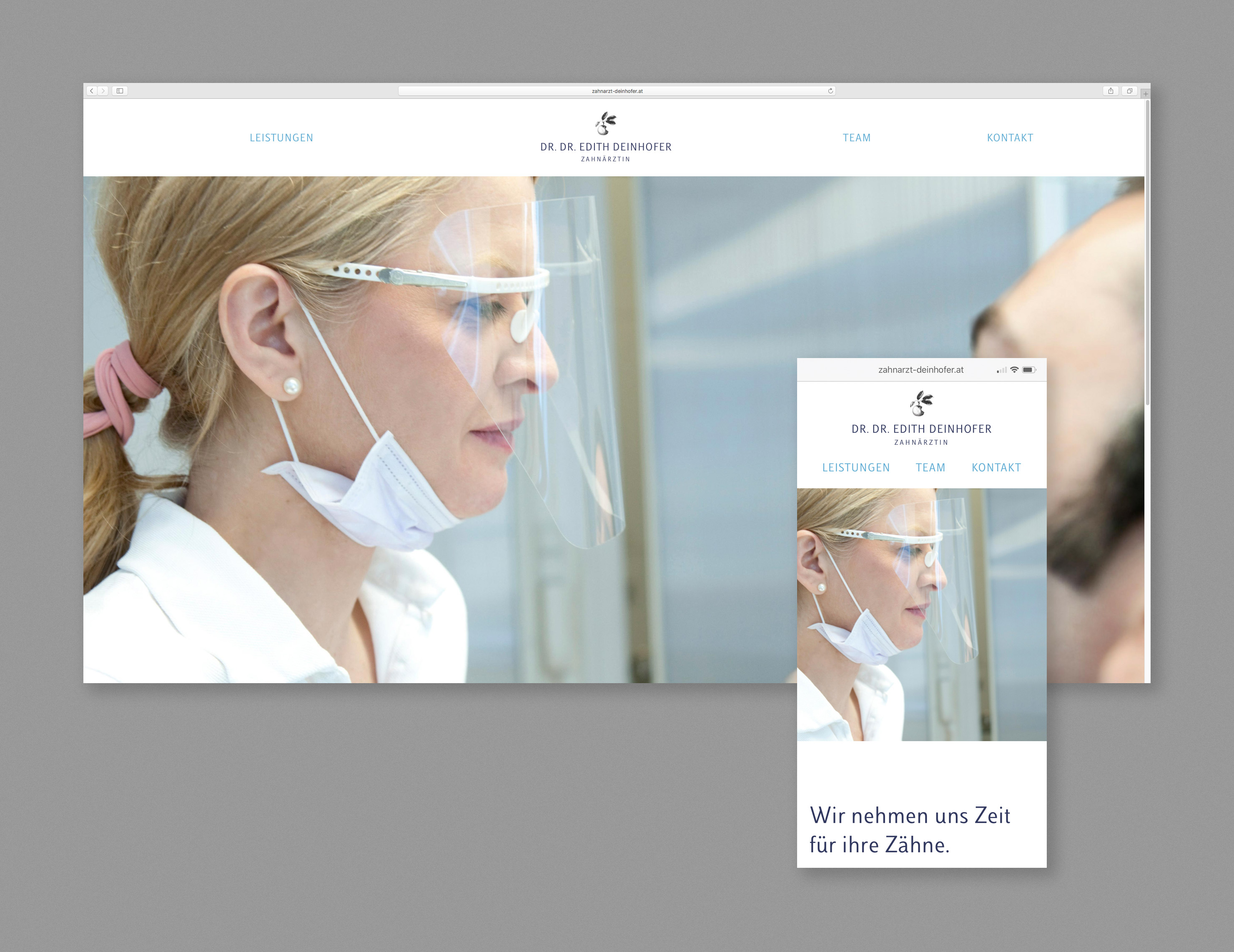 Desktop and mobile browser window with screenshot of home.