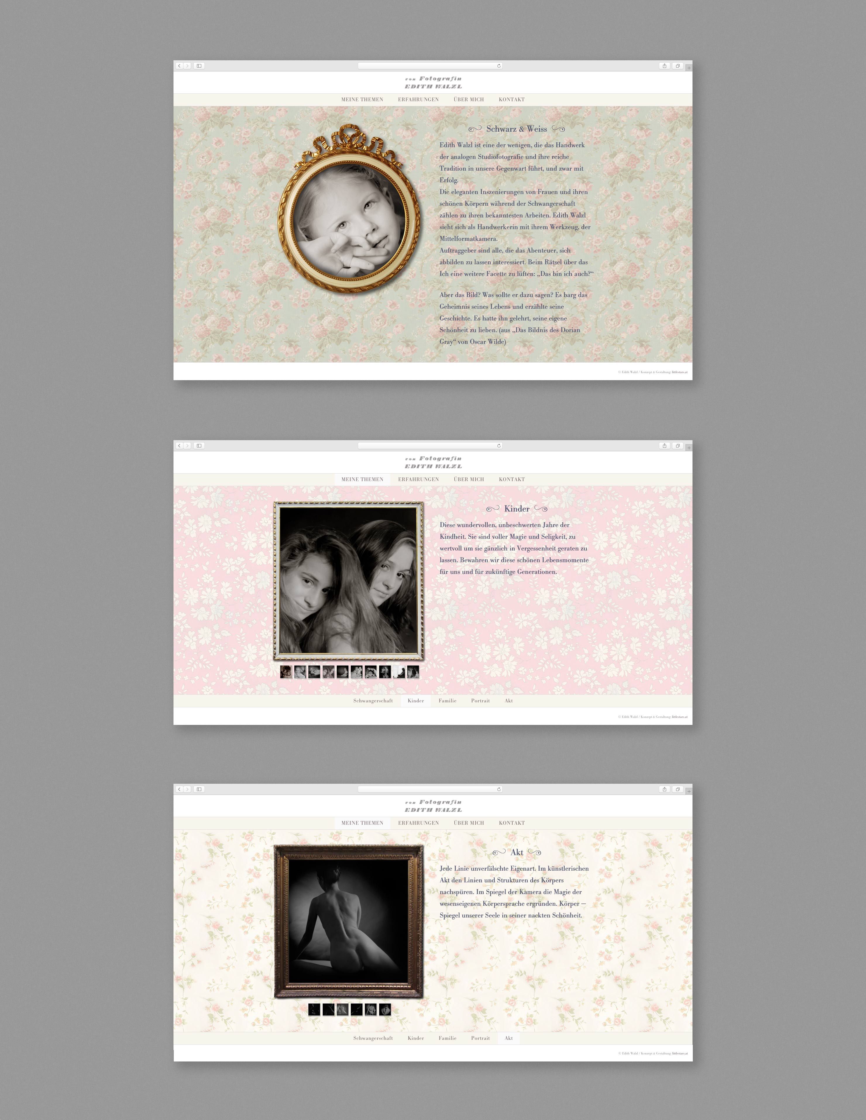 3 desktop browser windows with screenshot of home and subsites.