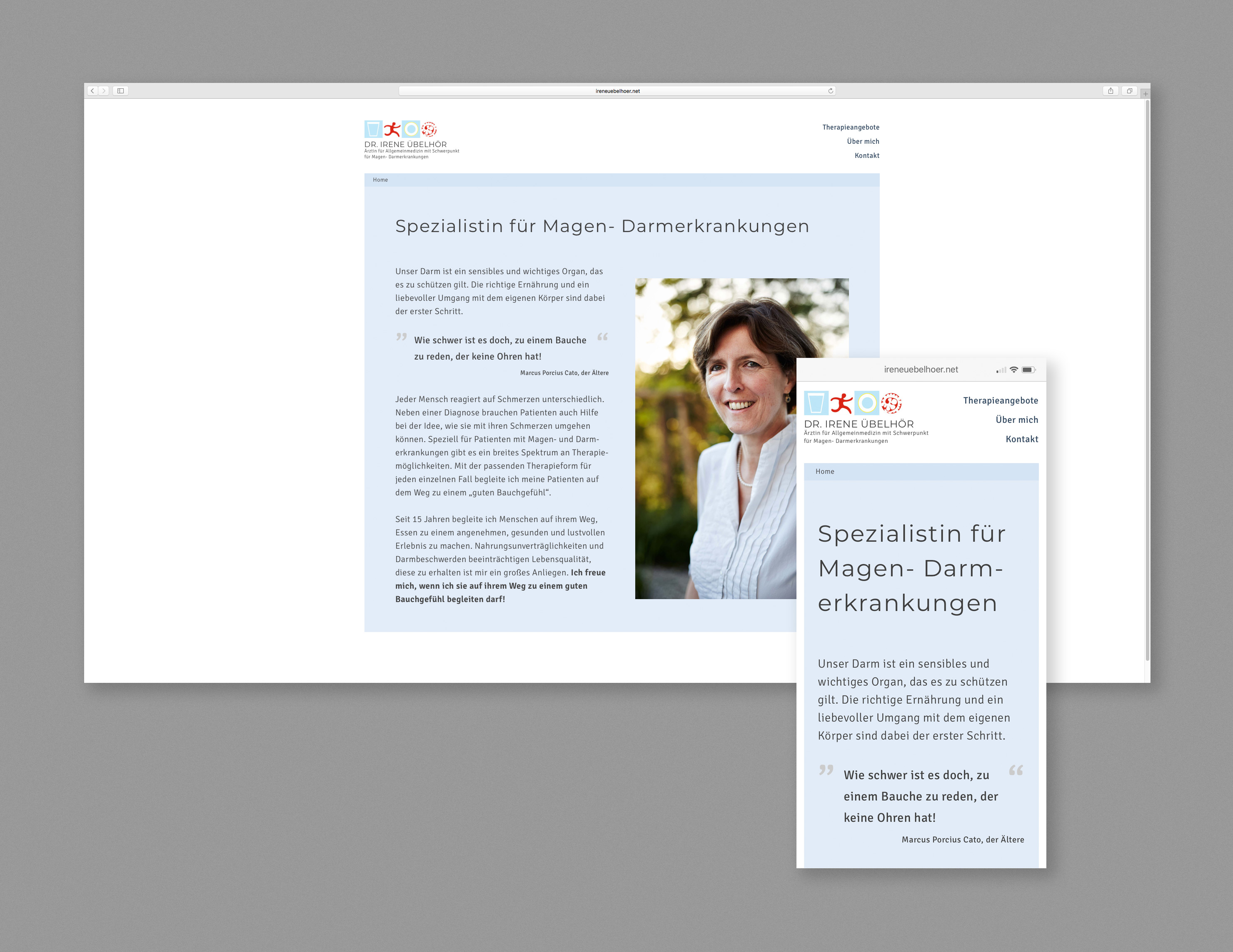 Desktop and mobile browser window with screenshot of home.