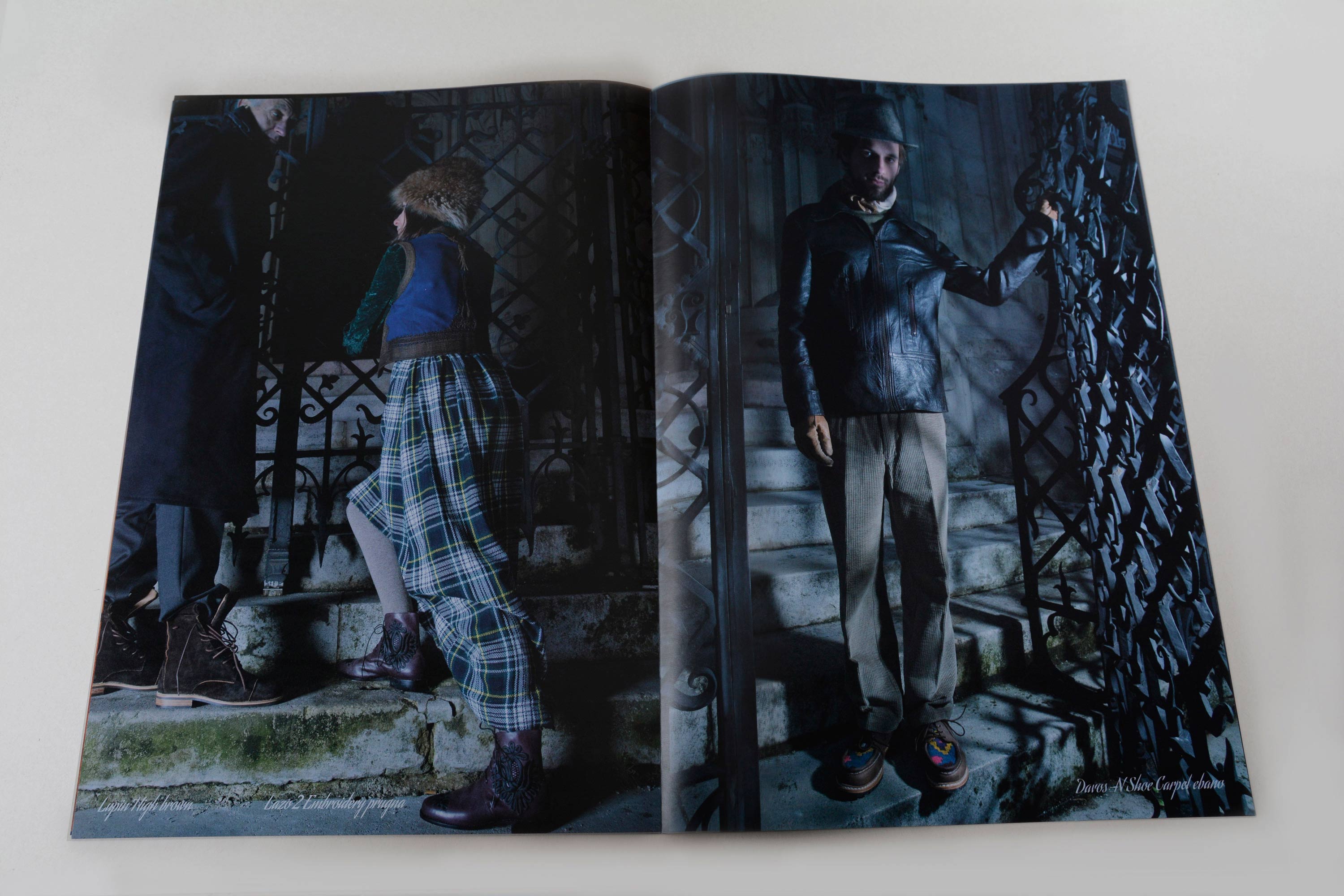 Double page showing full-page night shots. Small script font overlayed at bottom.